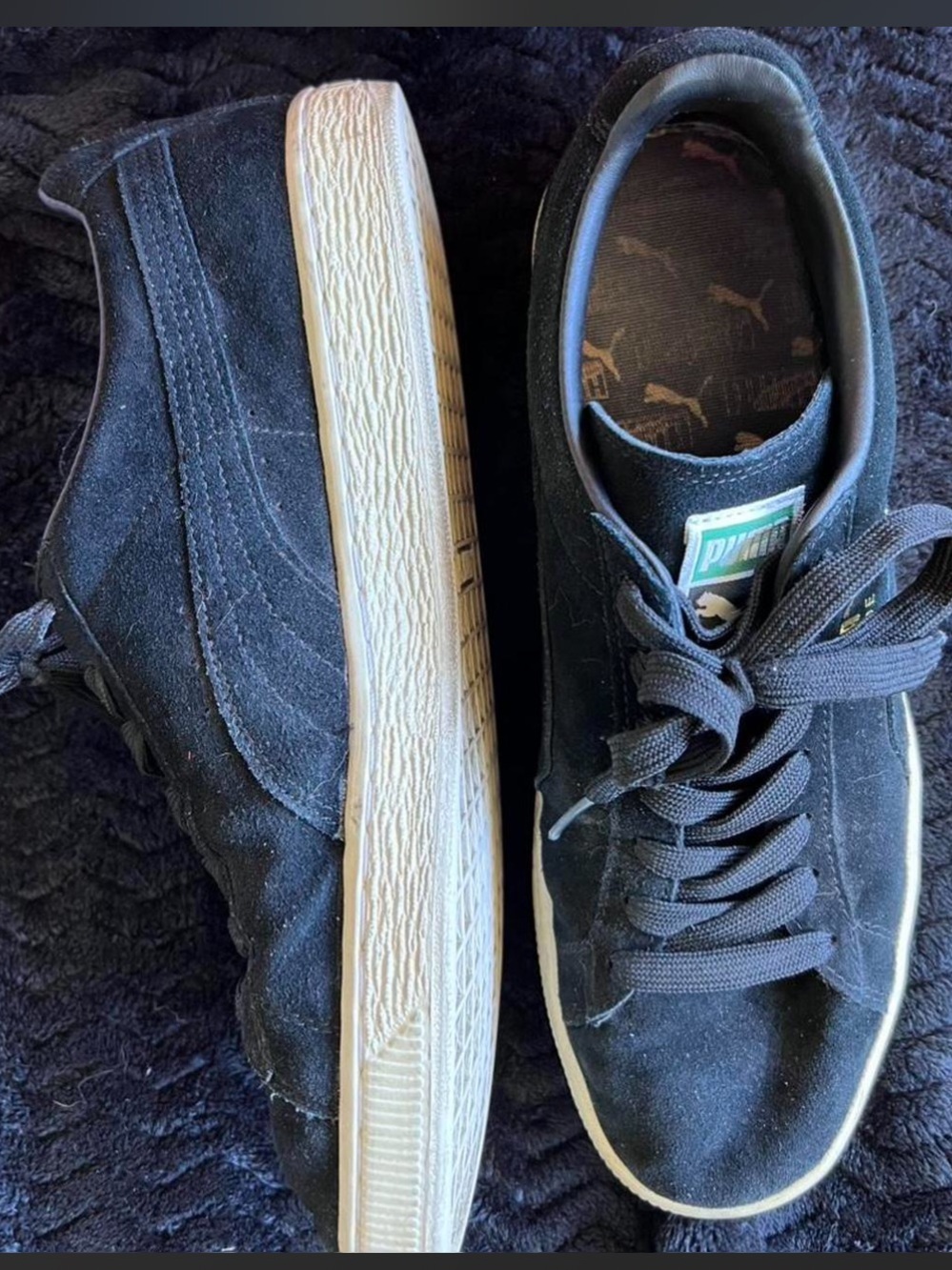 Puma Black Suede Low-Top Sneakers 9.5